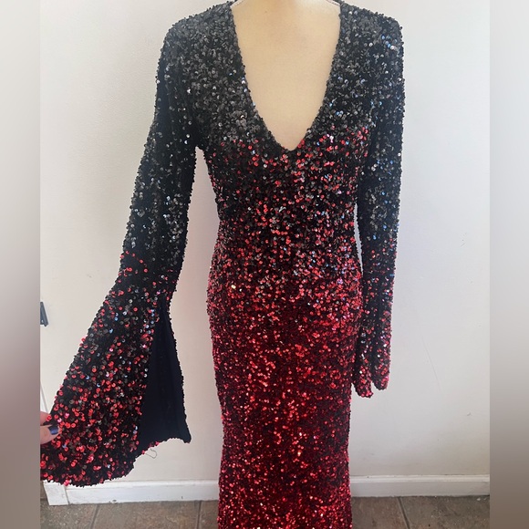 Killstar hexemore black and red sequin dress size medium - Picture 3 of 8